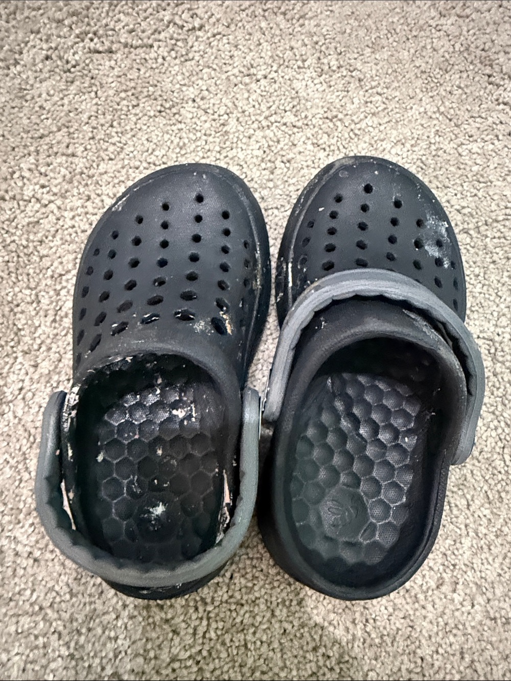 CROCS Kids Black Water Clogs with Heel Strap